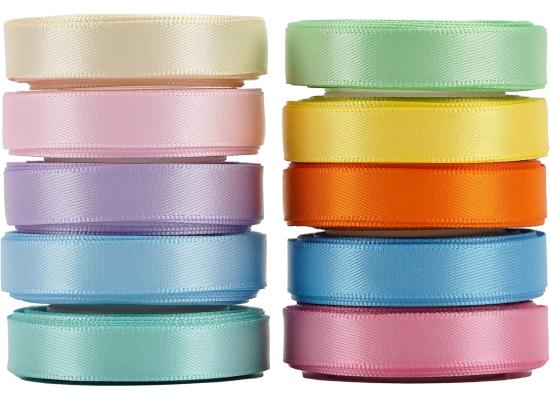 Satin Ribbon Multi Colors, 2cm 25Y for Crafts
